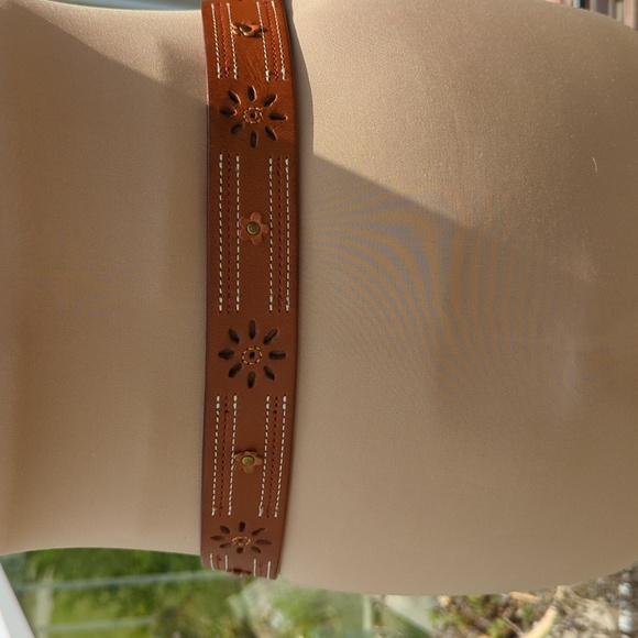 Whiskey leather boho belt 32 - Picture 3 of 7